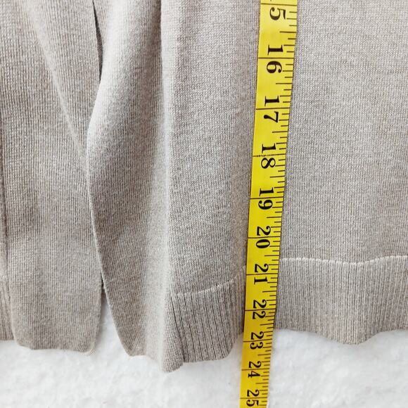 Sweater Cardigan Open 3X Oatmeal Beige Minimalist Quiet Luxury Capsule Soft Girl - Picture 5 of 9